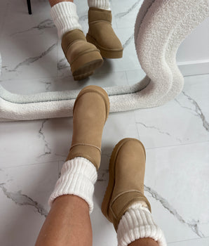 Colinda Beige Mid Real leather