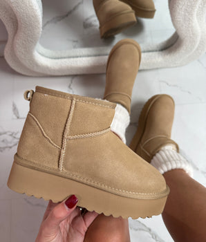 Colinda Beige Mid Real leather