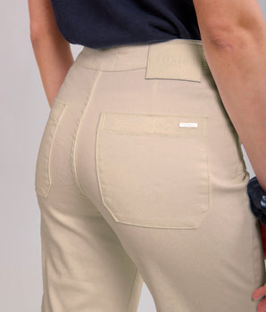 Beige Button Jeans