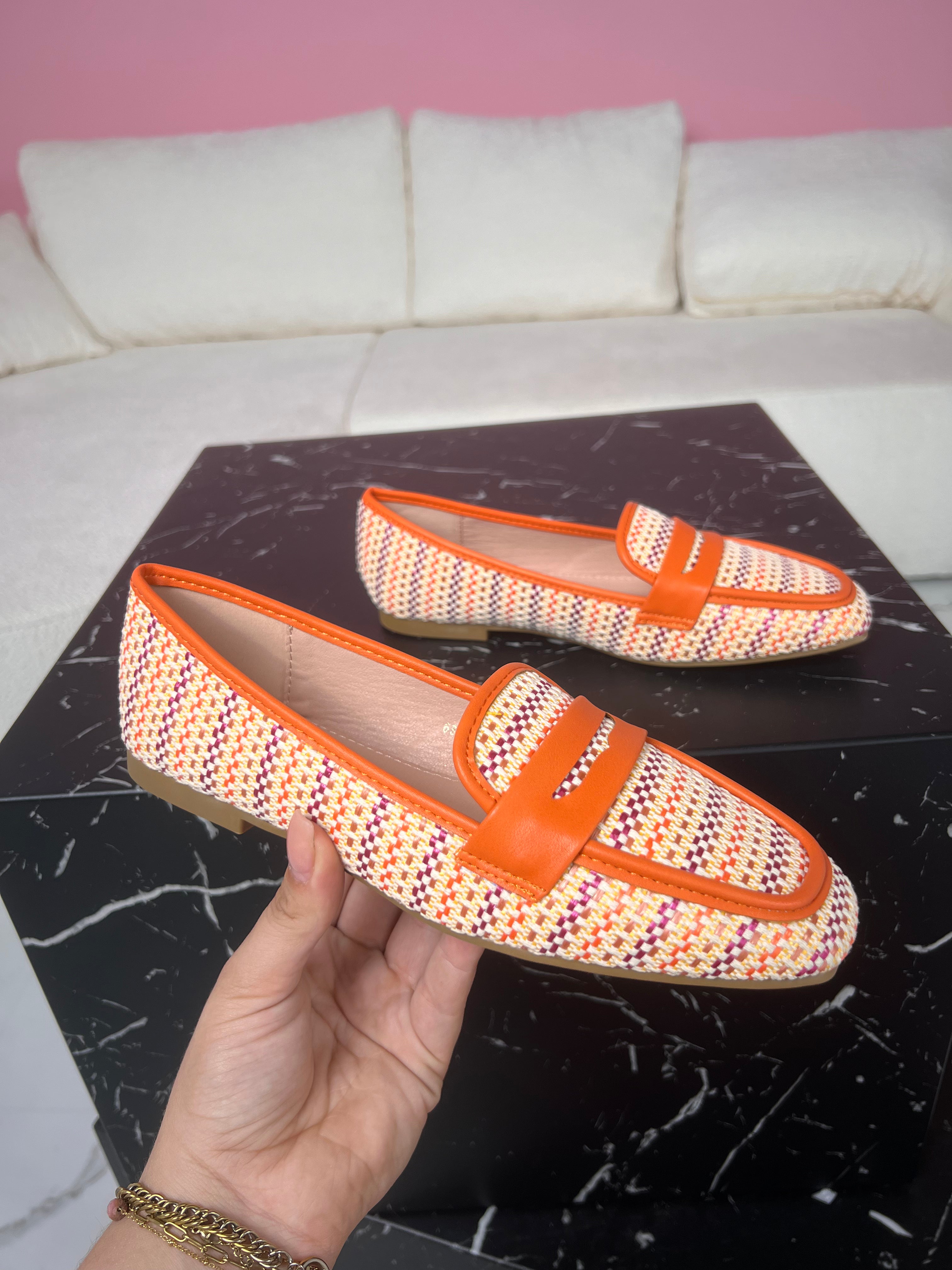 Lara Orange Loafer