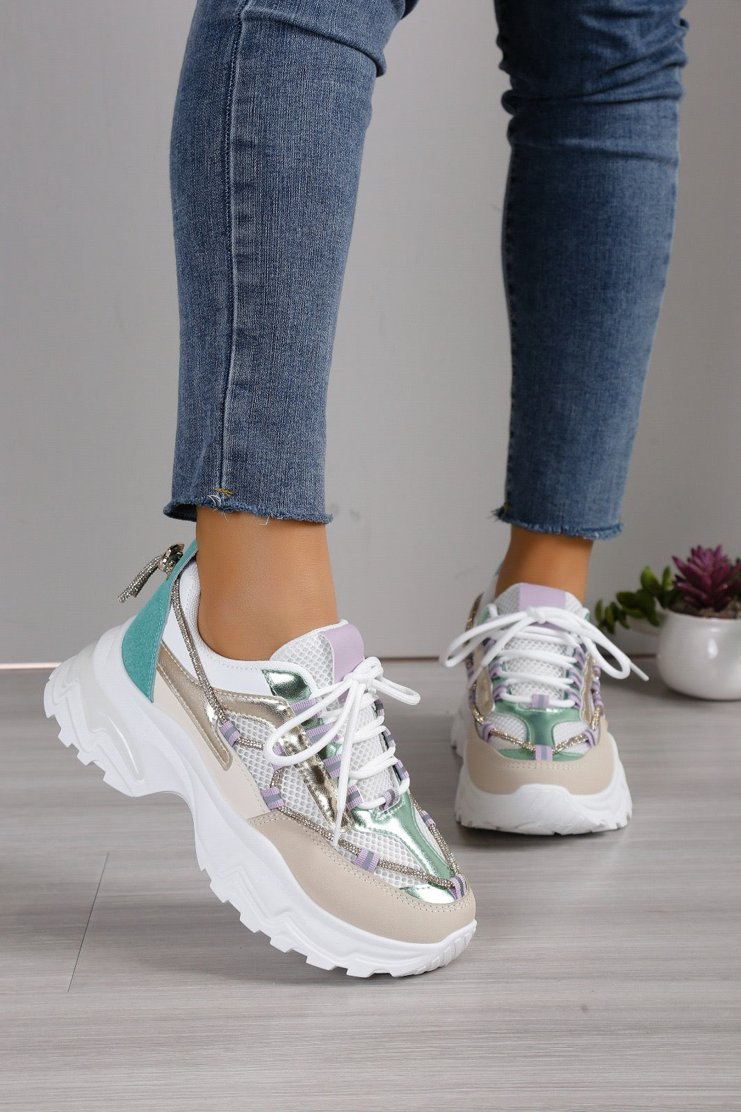 Shannon Beige / Green Sneaker