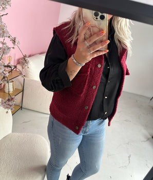 Teddy Gilet Bordeaux