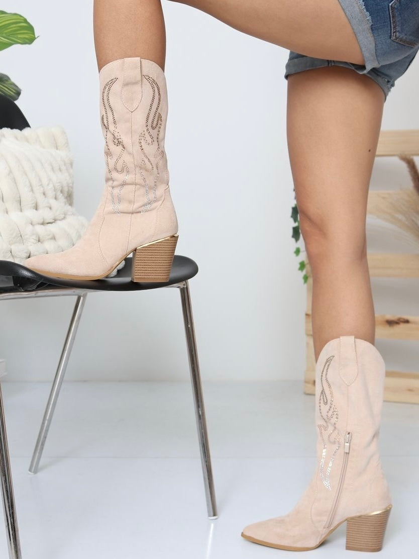 9588 Beige Boots