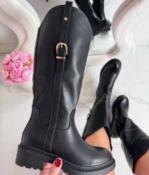 Lara Black High Boots