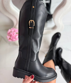 Lara Black High Boots