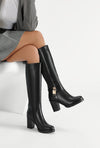 Lock Stiefel mit Absatz Schwarz