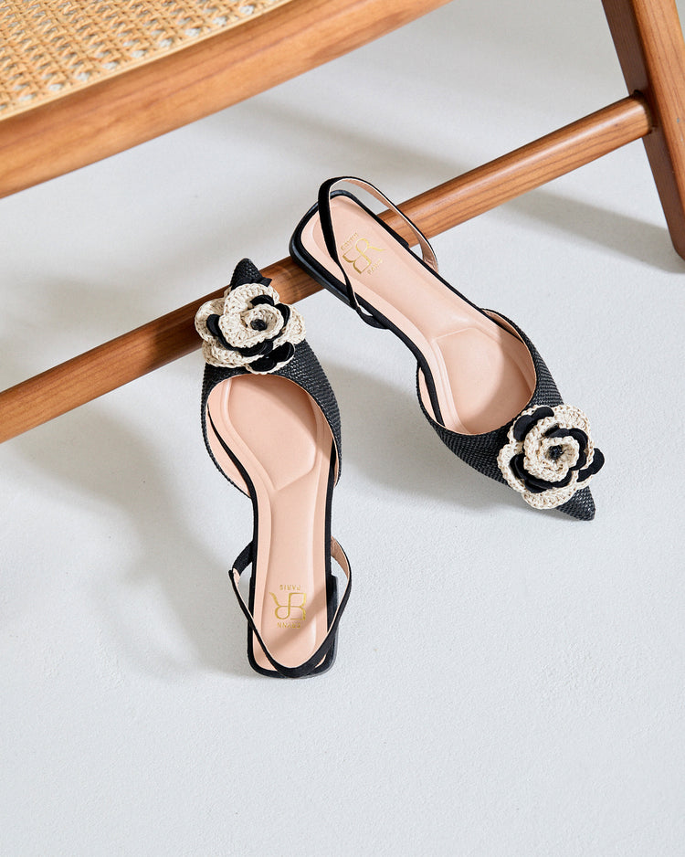 Floria Black Slingback