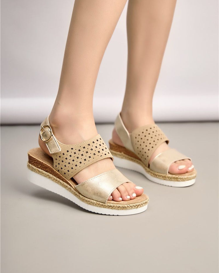 Charissa Gold Wedge