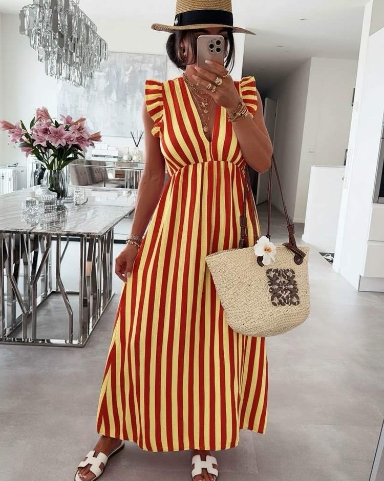 Stripe Ruffle Dress