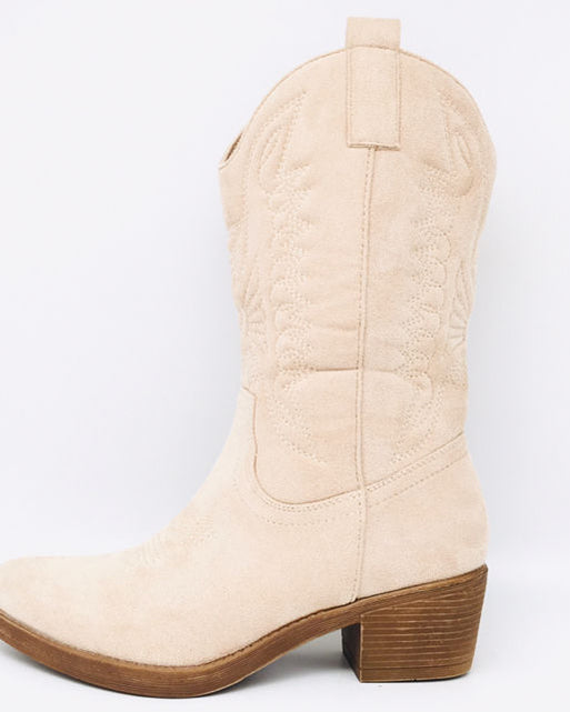 Classic Western Boots - Beige