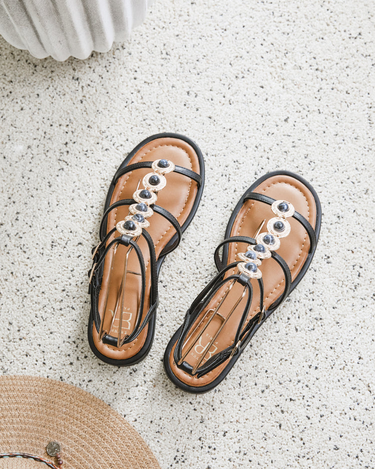 Victorine Black Sandal