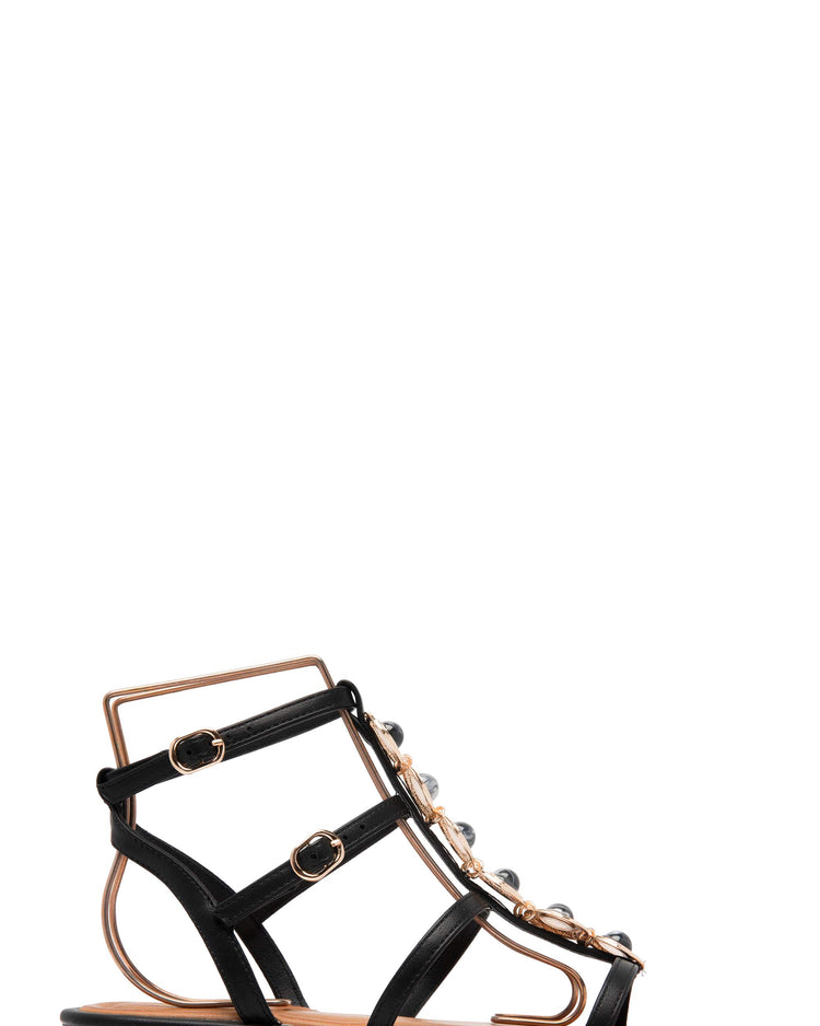 Victorine Black Sandal