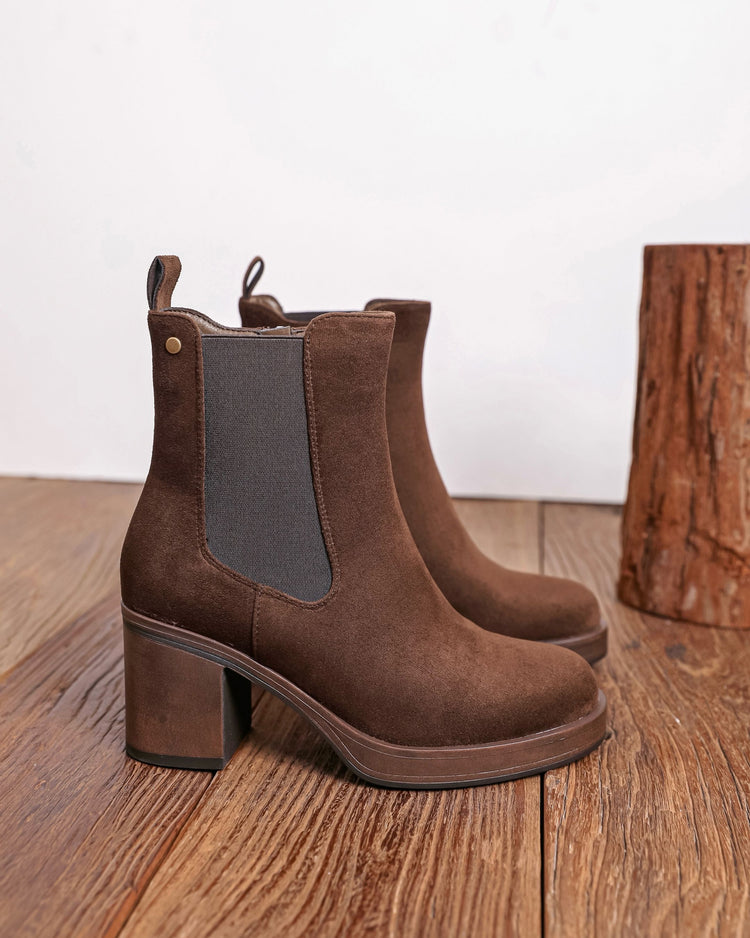 Manuela Heel Boot - Brown