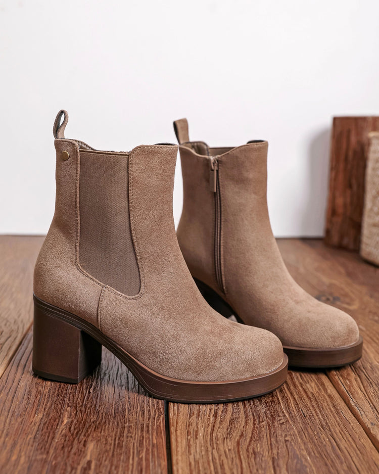 Manuela Heel Boot - Taupe