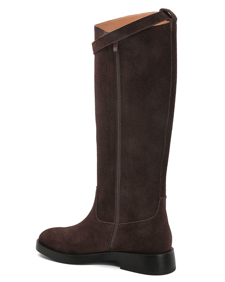Amélie Leather High Boots - Brown
