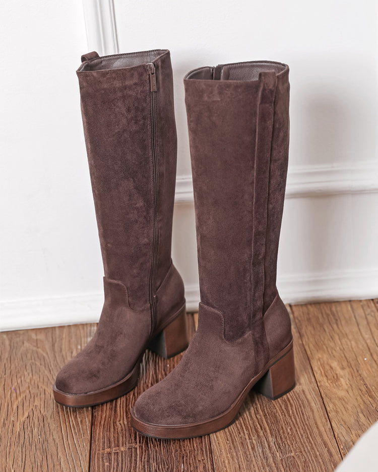 Bernice High Boots - Brown
