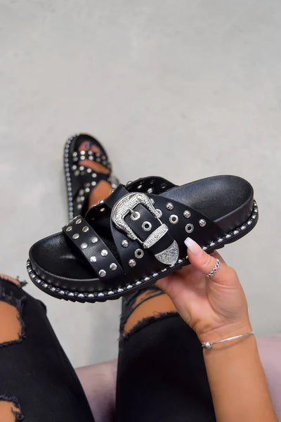 Marleen Black Slipper