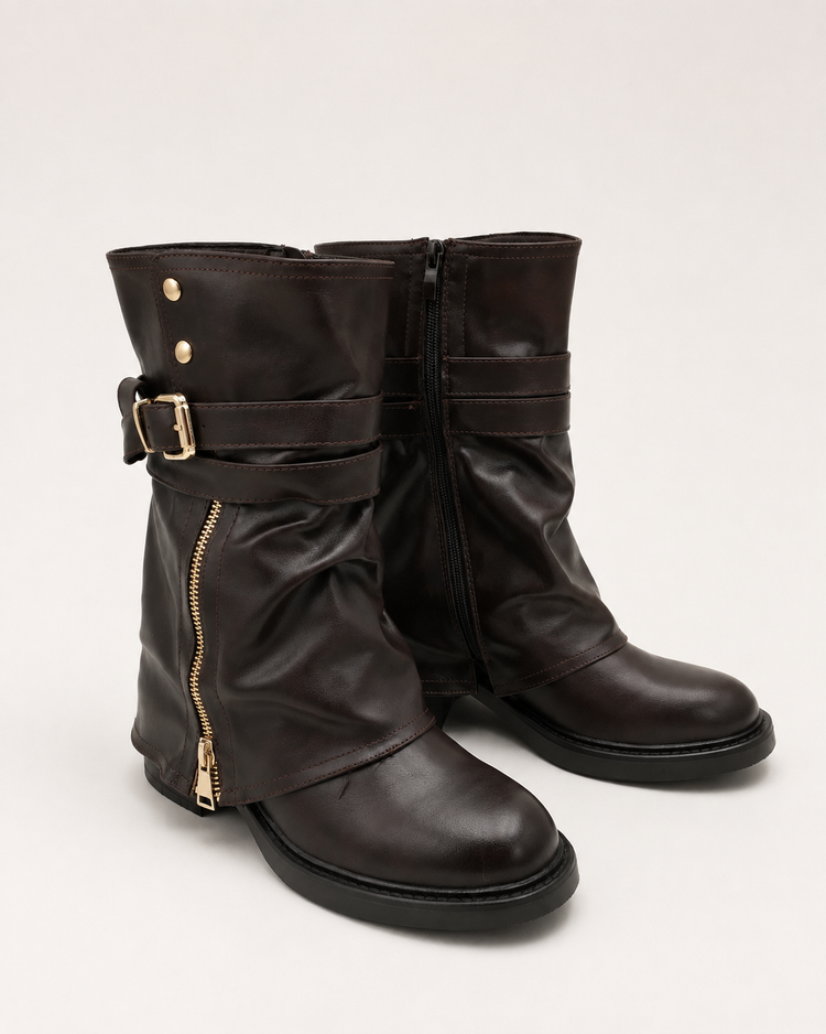 Miley Biker Boots - Brown