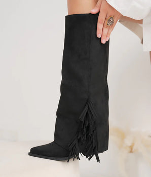 Misha Fringle Black Boots
