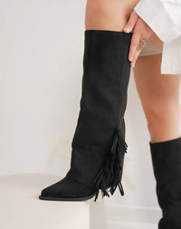 Misha Fringle Black Boots