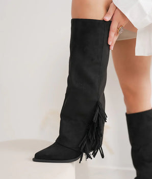 Misha Fringle Black Boots
