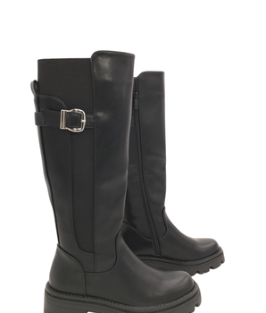 Stretch Gesp schwarze Stiefel