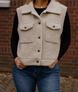 Teddy Gilet Beige