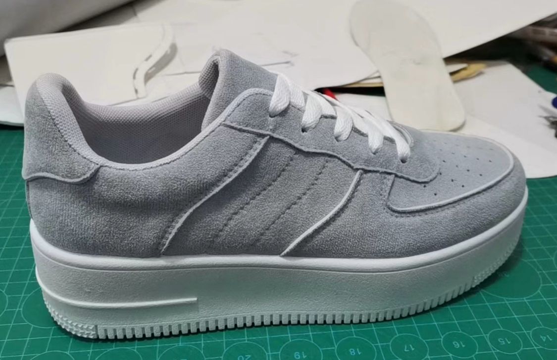 Platform Suedine Grey Sneakers
