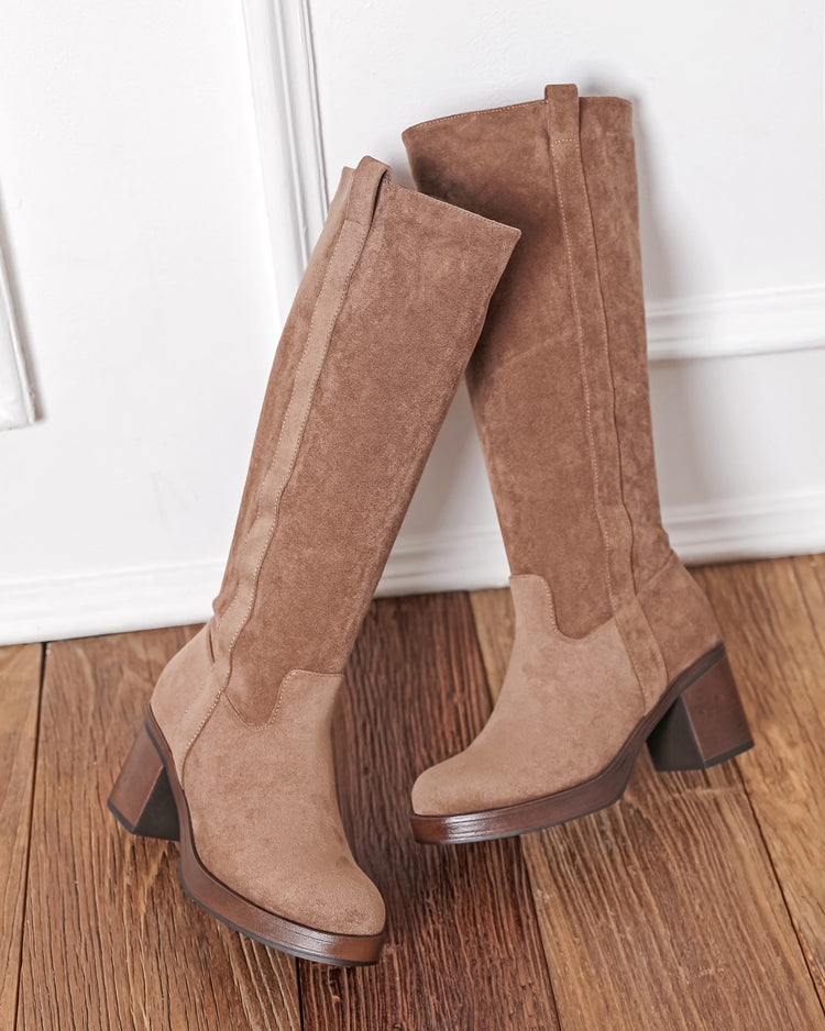 Bernice High Boots - Taupe