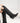 Schwarze Suedine Cowboy-Stiefel mit Stickerei