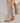 Taupe Fringle Suedine Stiefel mit Blockabsatz
