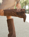 Bottes marron à franges Misha