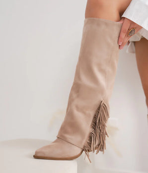 Misha Fringle Taupe Boots