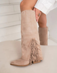 Misha Fringle Taupe Boots