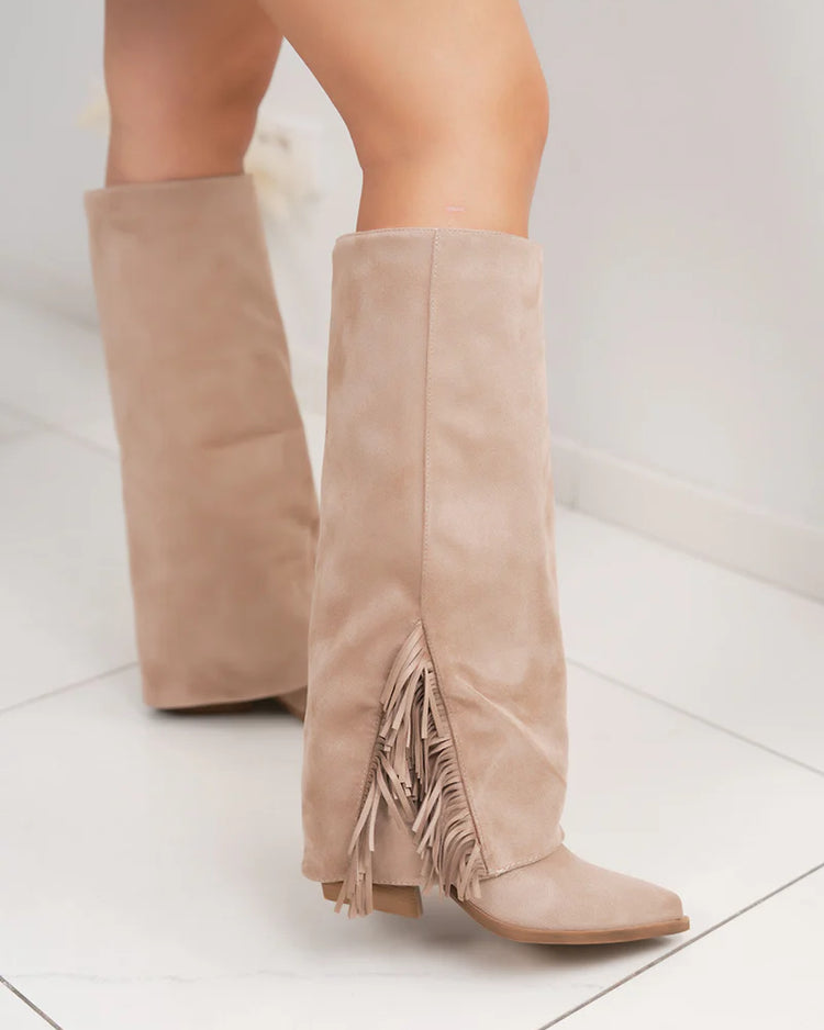 Misha Fringle Taupe Boots