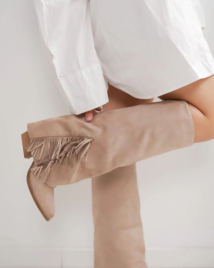 Misha Fringle Taupe Boots