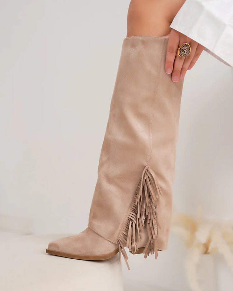 Misha Fringle Taupe Boots