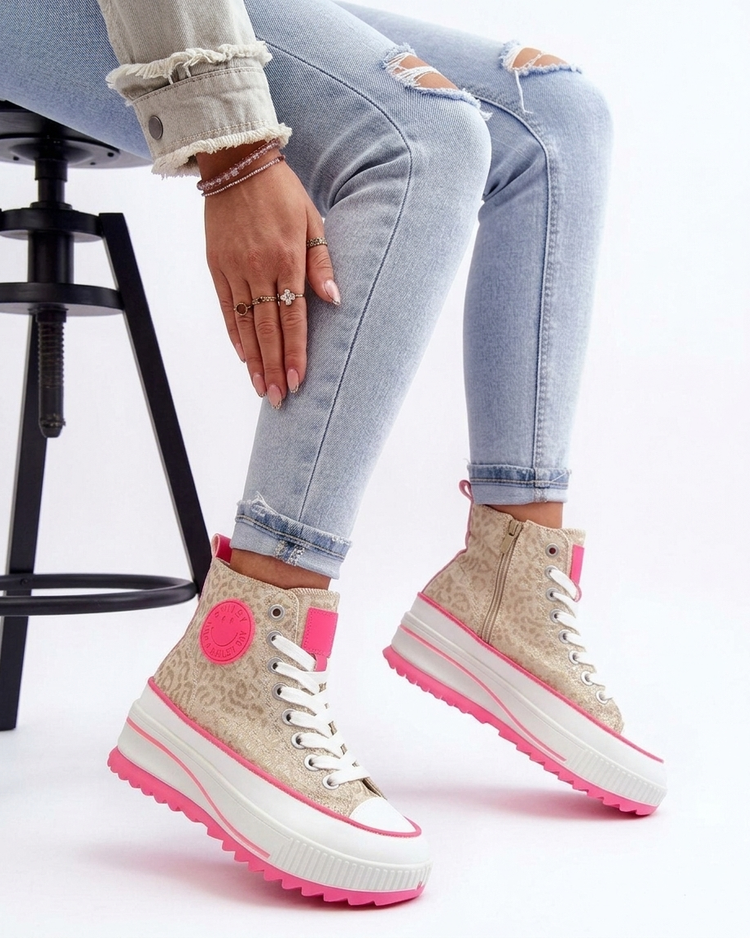 Smills Beige Print Sneaker