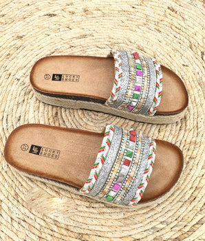 Brittany Silver Slippers