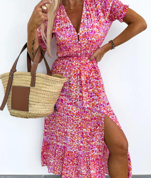 Imprime Fuxia/Orange Dress
