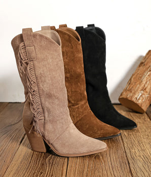 Kaya Fringle Taupe Boots