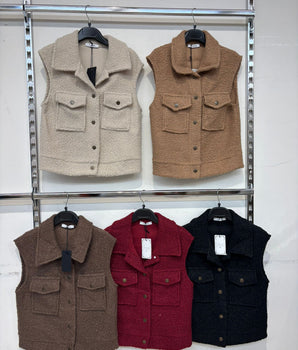 Teddy Gilet Beige