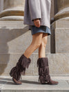 All Over Fringle Brown Boots