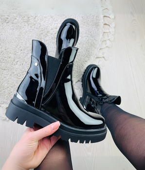 Xanne Lak Black Boots