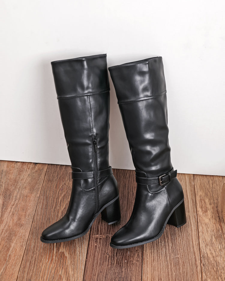 Tanja High Boots - Black in Black
