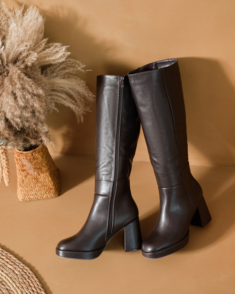 Wysokie buty Carry – brązowe – zdjęcie 5