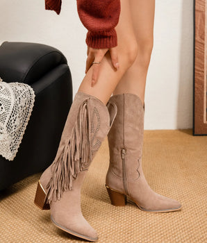 Carla Fringle Taupe Boots
