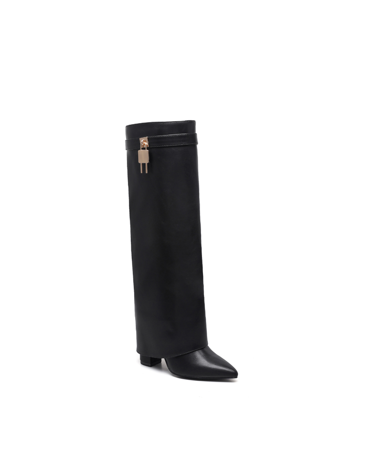 Big Lock High Boots in zwart
