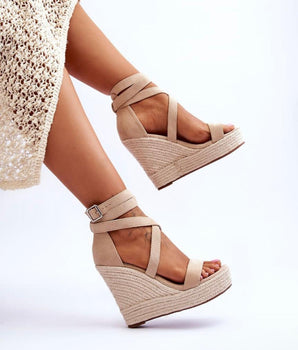 Steef beige Keilabsatz