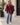 Knot Poncho in Burgundy – lifestyle